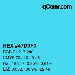 カラーコード: HEX #47D9F0 | qconv.com