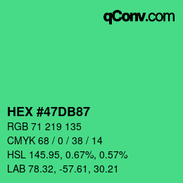 颜色代码: HEX #47DB87 | qconv.com