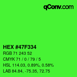 Color code: HEX #47F334 | qconv.com