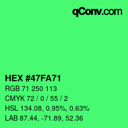 Color code: HEX #47FA71 | qconv.com