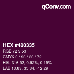 カラーコード: HEX #480335 | qconv.com