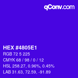 Color code: HEX #4805E1 | qconv.com