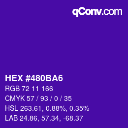 カラーコード: HEX #480BA6 | qconv.com