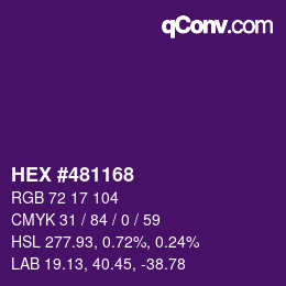 Color code: HEX #481168 | qconv.com