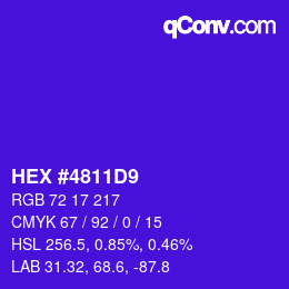 Color code: HEX #4811D9 | qconv.com