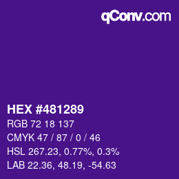 カラーコード: HEX #481289 | qconv.com