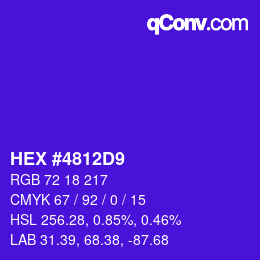 カラーコード: HEX #4812D9 | qconv.com