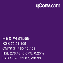カラーコード: HEX #481569 | qconv.com