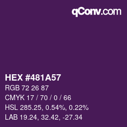 Color code: HEX #481A57 | qconv.com