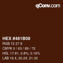 Color code: HEX #481B08 | qconv.com