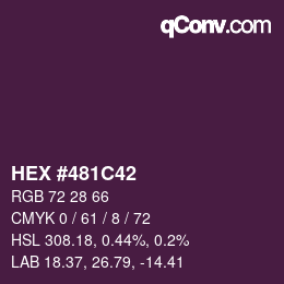 Farbcode: HEX #481C42 | qconv.com