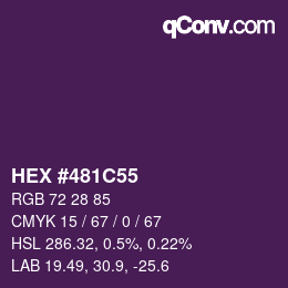 Color code: HEX #481C55 | qconv.com