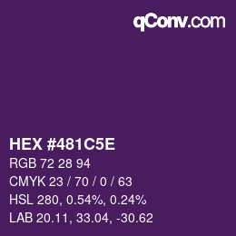 Color code: HEX #481C5E | qconv.com