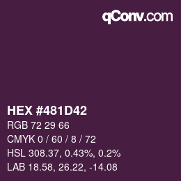 Farbcode: HEX #481D42 | qconv.com