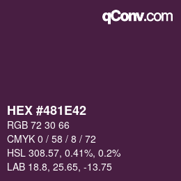 Farbcode: HEX #481E42 | qconv.com