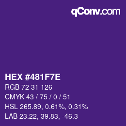 Color code: HEX #481F7E | qconv.com