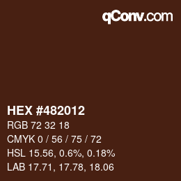Color code: HEX #482012 | qconv.com