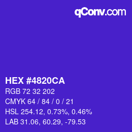 颜色代码: HEX #4820CA | qconv.com