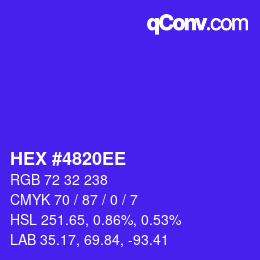 Color code: HEX #4820EE | qconv.com