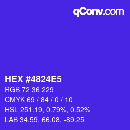 カラーコード: HEX #4824E5 | qconv.com