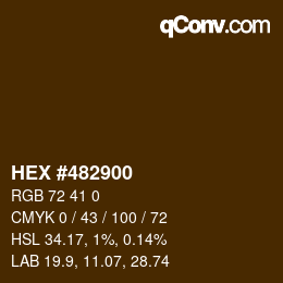 Código de color: HEX #482900 | qconv.com