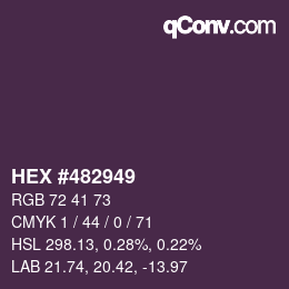カラーコード: HEX #482949 | qconv.com