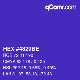 Color code: HEX #4829BE | qconv.com