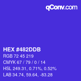 Color code: HEX #482DDB | qconv.com