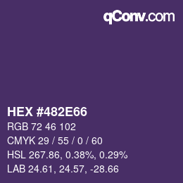 Color code: HEX #482E66 | qconv.com