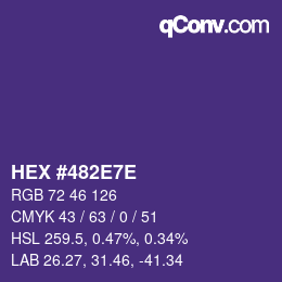 Color code: HEX #482E7E | qconv.com