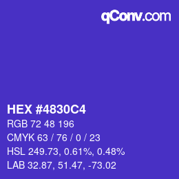 カラーコード: HEX #4830C4 | qconv.com
