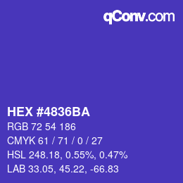 Color code: HEX #4836BA | qconv.com