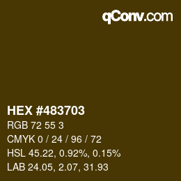 カラーコード: HEX #483703 | qconv.com