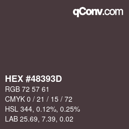 Código de color: HEX #48393D | qconv.com