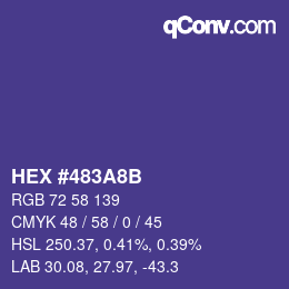 Color code: HEX #483A8B | qconv.com