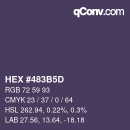 颜色代码: HEX #483B5D | qconv.com