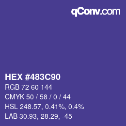 颜色代码: HEX #483C90 | qconv.com