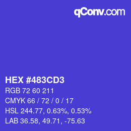 Farbcode: HEX #483CD3 | qconv.com