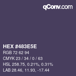 Color code: HEX #483E5E | qconv.com