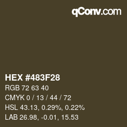 Color code: HEX #483F28 | qconv.com