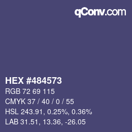 颜色代码: HEX #484573 | qconv.com
