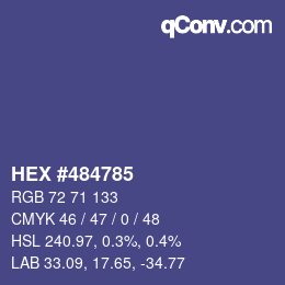 Color code: HEX #484785 | qconv.com
