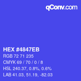 颜色代码: HEX #4847EB | qconv.com