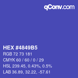 Color code: HEX #4849B5 | qconv.com