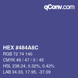 Color code: HEX #484A8C | qconv.com