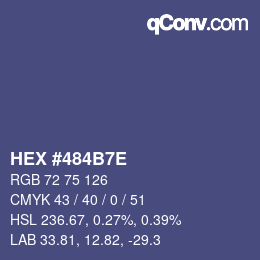 Color code: HEX #484B7E | qconv.com