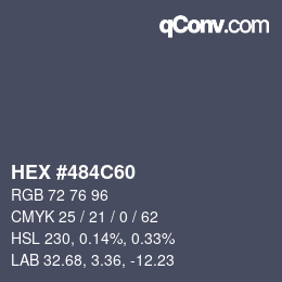 Color code: HEX #484C60 | qconv.com