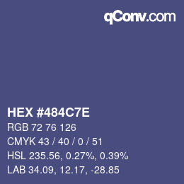 Color code: HEX #484C7E | qconv.com
