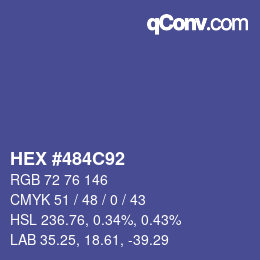 Color code: HEX #484C92 | qconv.com