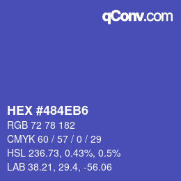 Color code: HEX #484EB6 | qconv.com